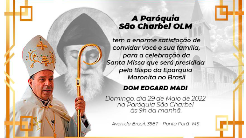 Bispo Maronita do Brasil visitará Ponta Porã no final do mês