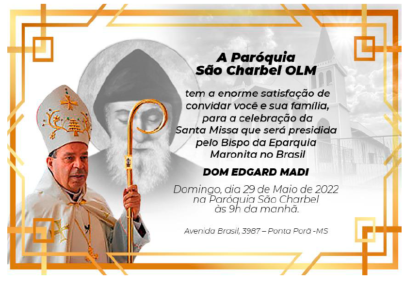 Bispo Maronita do Brasil visitará Ponta Porã no final do mês