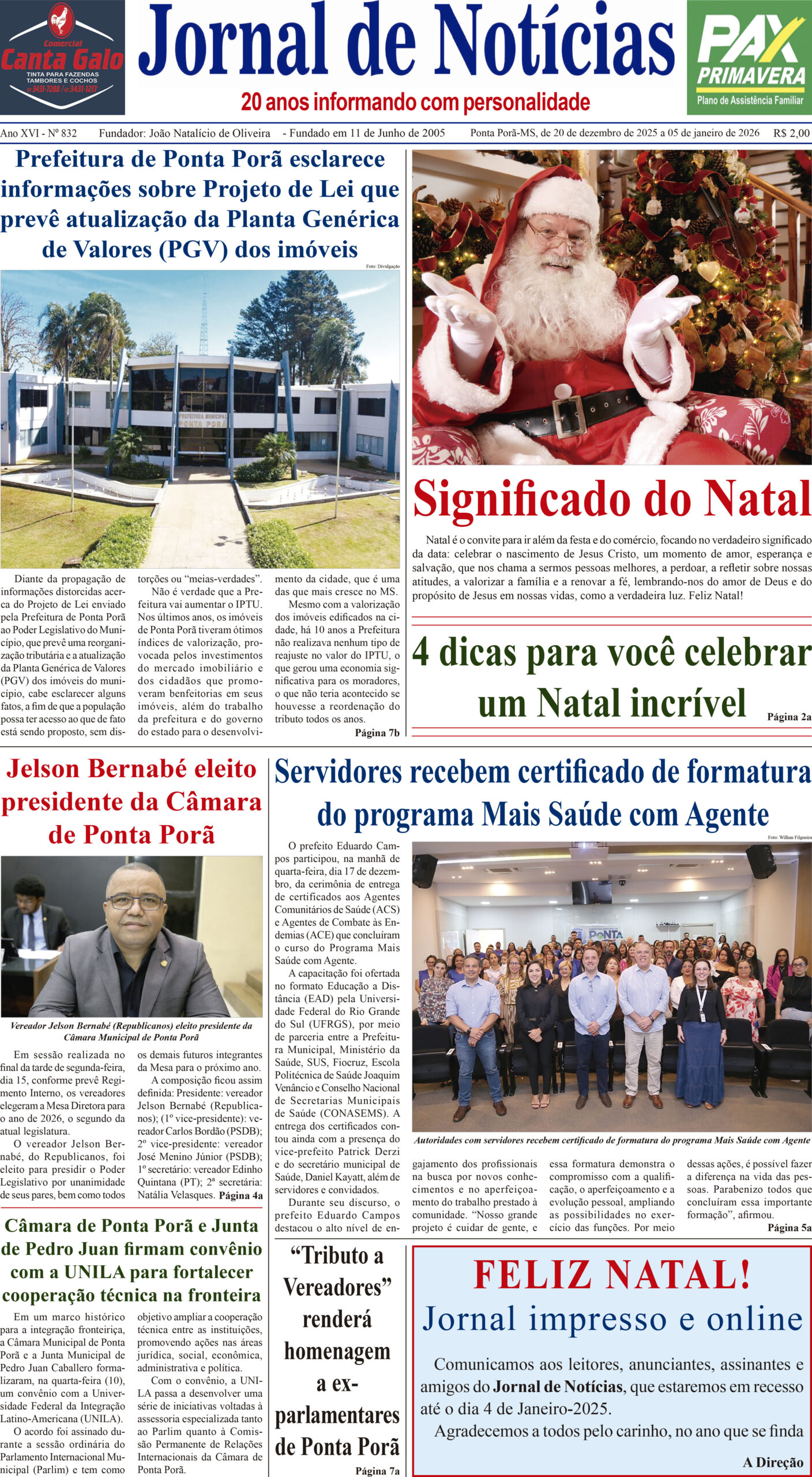 EDIÇÃO ESPECIAL 832 – 1A