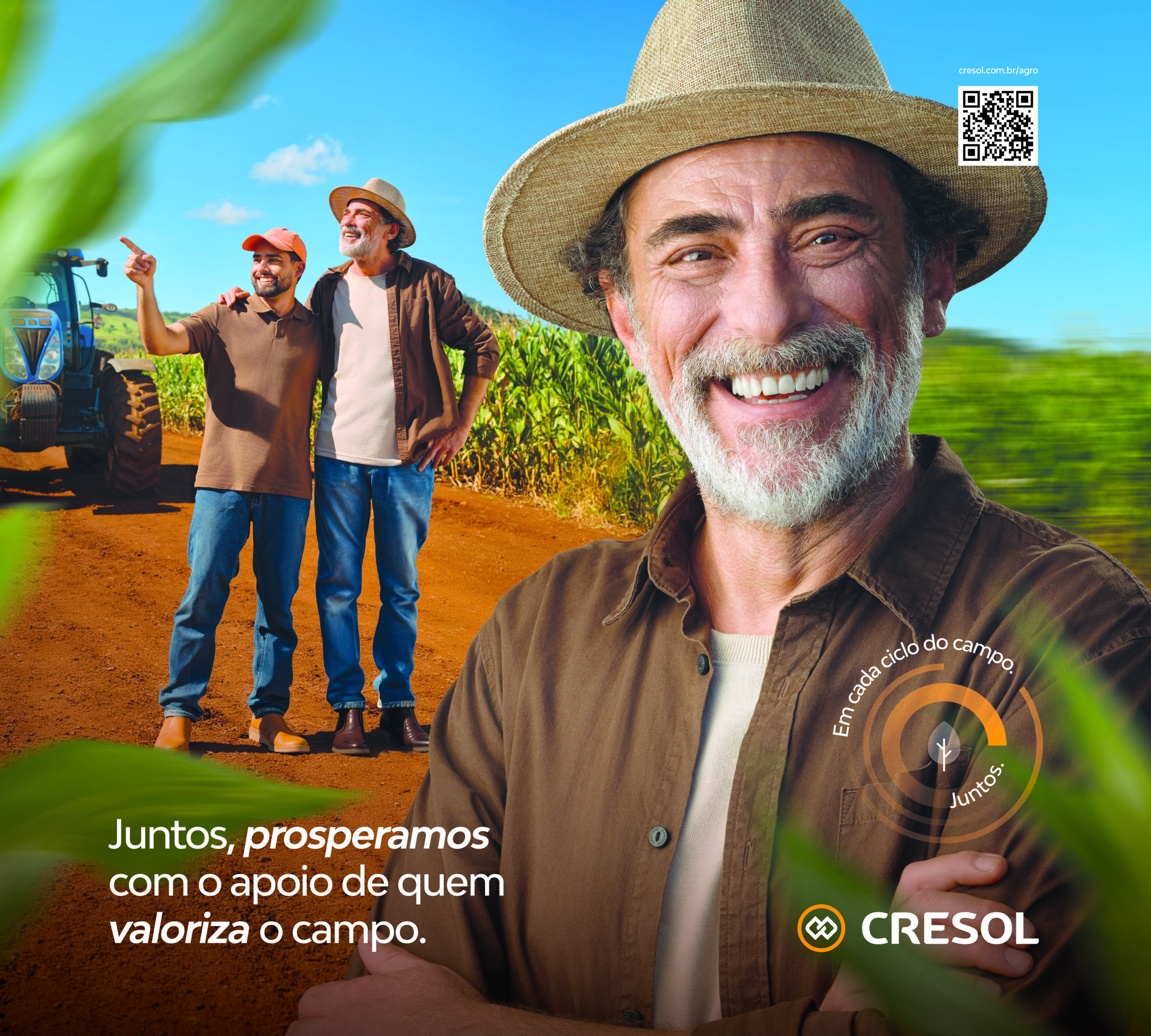Nova campanha da Cresol destaca ciclos do agro e resultado que vai além do campo