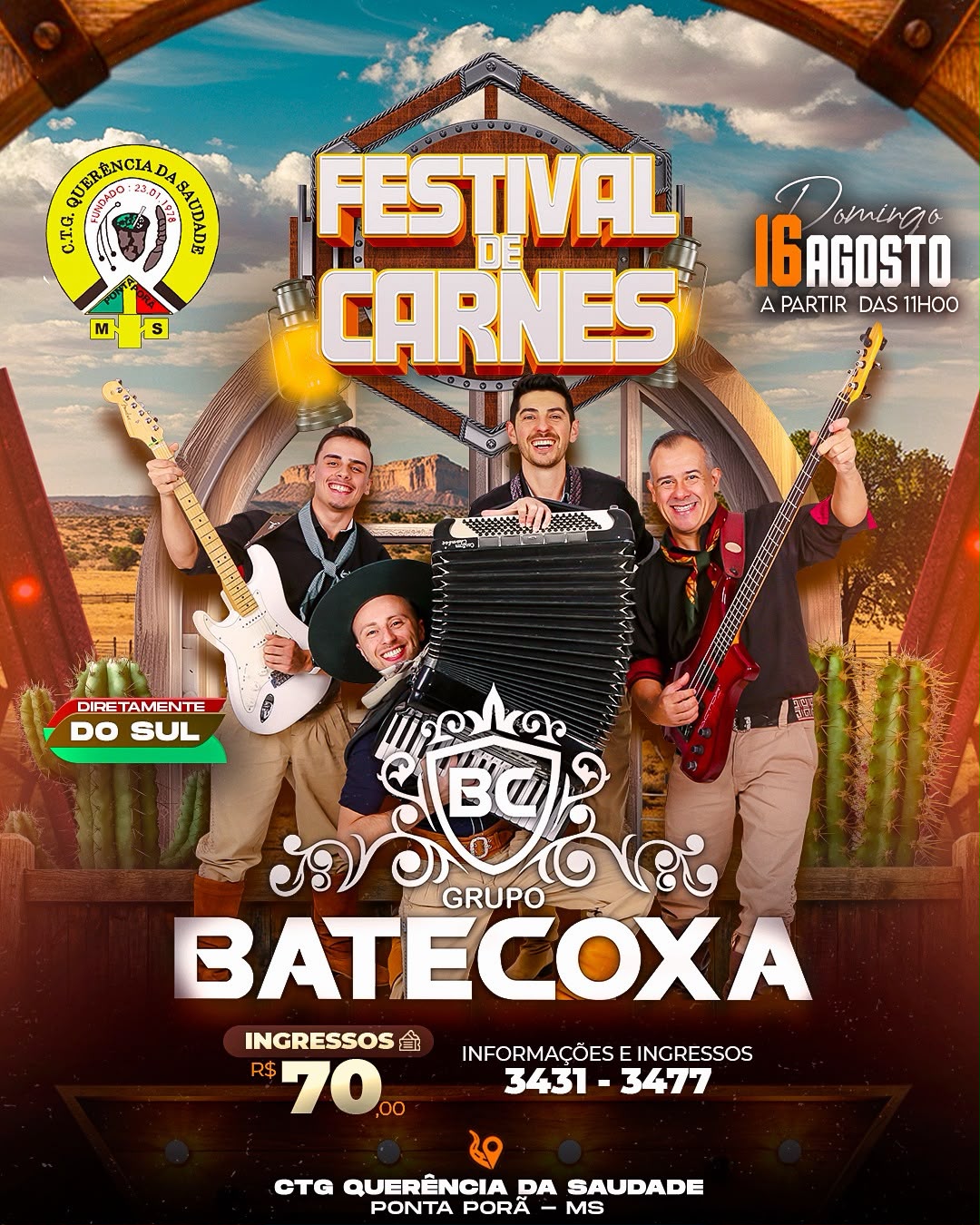 FESTIVAL DE CARNES 16 DE AGOSTO NO CTG