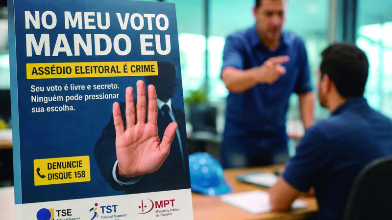 Eleições 2026: Justiça do Trabalho chama atenção para assédio eleitoral