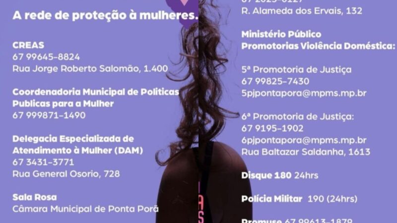 Câmara de Ponta Porã integra a Rede de Proteção às Mulheres