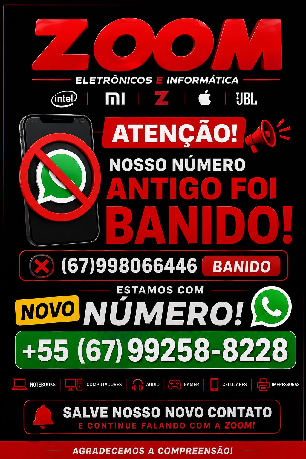 Zoom Eletrônitos e Informática, agora com novo número…