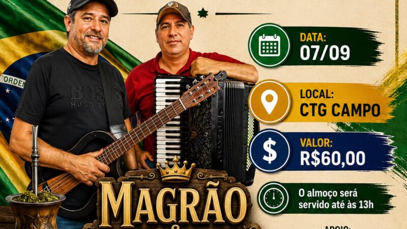Grande ALMOÇO DA INDEPENDÊNCIA, CTG CAMPO dia 07/09